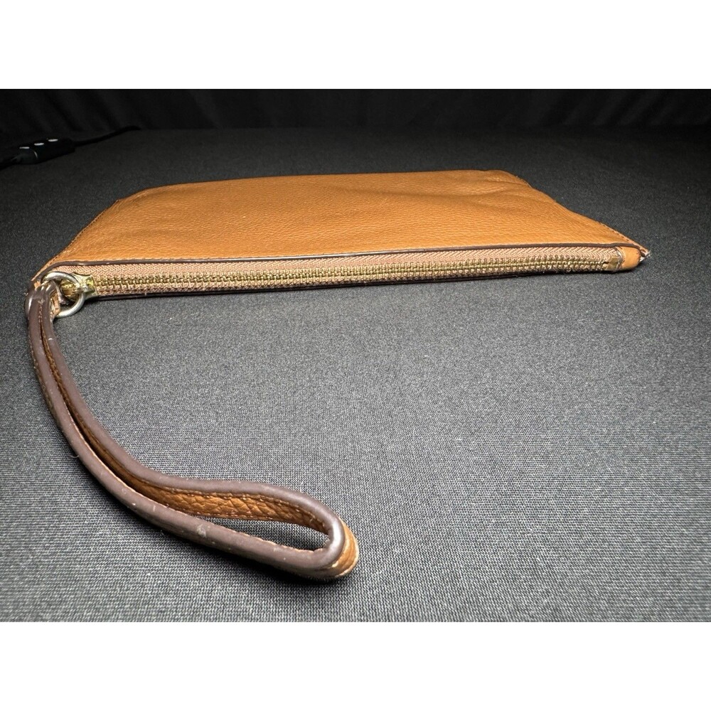 MICHAEL KORS JET SET  Zip Clutch Wristlet Light Brown Tan PEBBLED LEATHER 10" - Picture 10 of 12